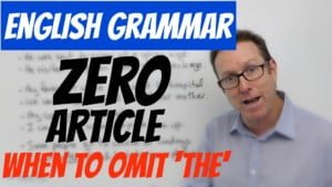 English grammar Zero article